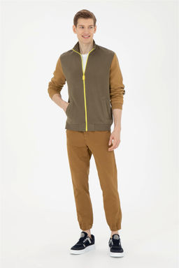 Мужской вязаный кардиган цвета хаки - U.s. polo assn фото 4