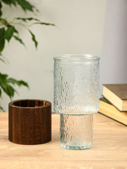 Ваза «Лесли», размытость, 20×10 см, стекло, прозрачная