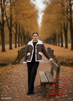 Двухсторонняя дубленка из эко меха