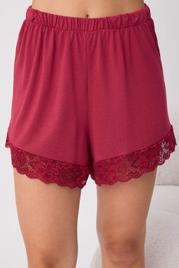 Bordo 4l_ Dantel Detayl_ Viskon _rme Pijama Tak_m_ THMAW27PT00002