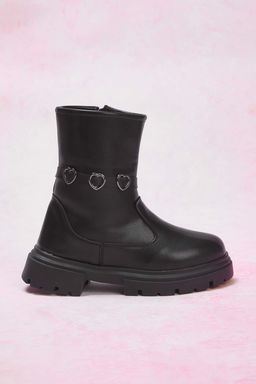 Siyah Kalp Tokal? Fermuarl? Buyuk K?z Cocuk Kids Bot
TAKAW26BO00012 - Trendyolmilla фото 7