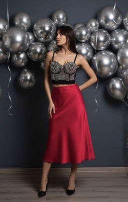 Юбка #КТ2103, красный