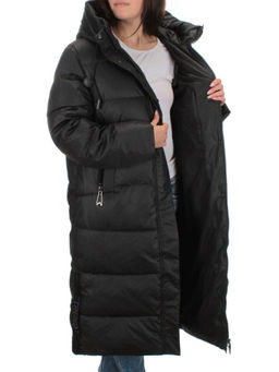 H-2202 BLACK Пальто зимнее женское (200 гр .холлофайбер) - Фабричный китай фото 6