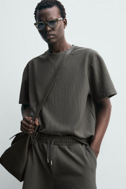 CAMISETA RELAXED FIT ESTRUCTURA / Verdoso - Zara фото 5