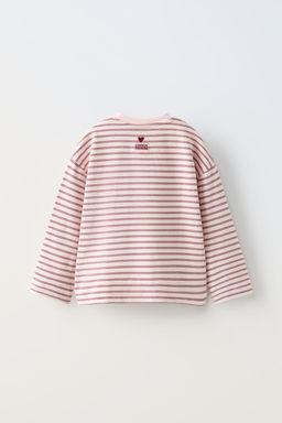 STRIPED EMBROIDERED T-SHIRT - Zara фото 8
