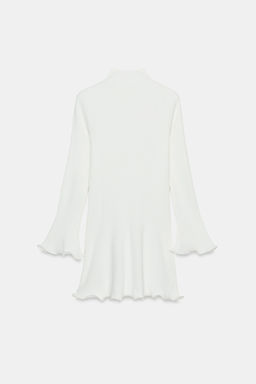 VESTIDO PUNTO RIB ACABADO ONDULADO / Blanco - Zara фото 5