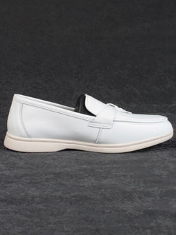 03-B416-1 WHITE Лоферы женские (натуральная кожа)