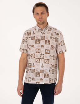 Kahverengi Comfort Fit K_sa Kollu G_mlek