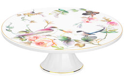 Подставка п/торт на ножке 28*28*10 см Певчие птички NEW BONE CHINA
