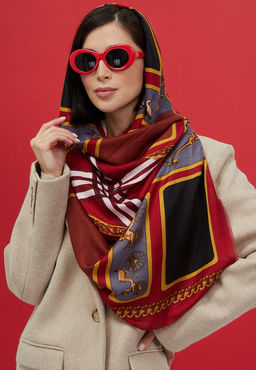 Тонкий, мягкий двусторонний палантин из тонкой шерсти