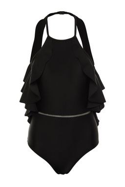 TRENDYOLMILLA Siyah Halter Yaka F?rf?rl? Regular Mayo TBESS20MA0297 фото 4