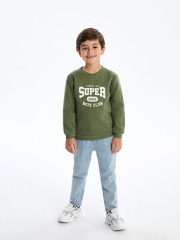 Bisiklet Yaka Uzun Kollu Bask?l? Erkek Bebek Sweatshirt - Waikiki фото 5