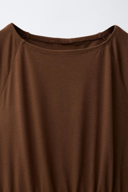 VESTIDO FAJ?N VOLANTE / Marr?n - Zara фото 5