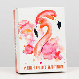 Цена за 5 шт. Подарочная коробка сборная Люблю тебя, 16,5 х 12,5 х 5,2 см