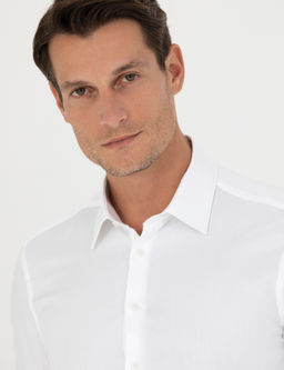 Белая приталенная рубашка с длинным рукавом - Cacharel фото 2