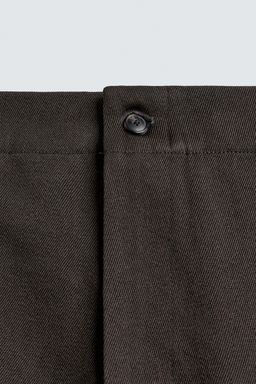 WOOL/COTTON TEXTURED TROUSERS - Zara фото 8