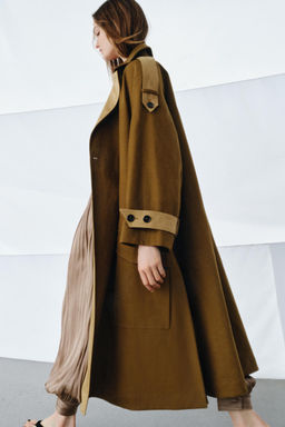 ZW COLLECTION LONG CONTRAST TRENCH COAT - Zara фото 20