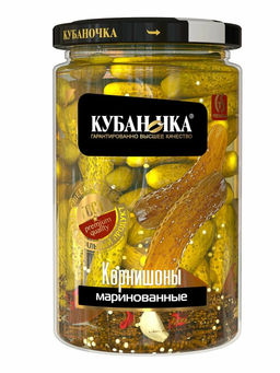 Корнишоны марин. 3-6см ст/б 680гр КУБАНОЧКА, , шт