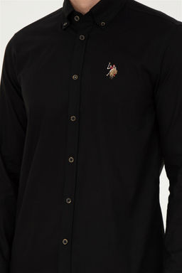 U. S. Polo Assn / Мужская черная базовая рубашка с длинным рукавом - U.s. polo assn фото 6