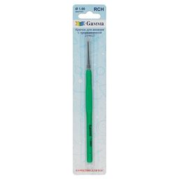 Для вязания Gamma RCH крючок с прорезин. ручкой сталь d 1.0 мм 13 см в блистере