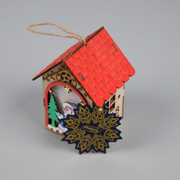 Ёлочная игрушка Домик со Снегурочкой, 11х8.5х7.5 см, 1 LED, от батареек, свечение тёплое белое - Luazon lighting фото 4