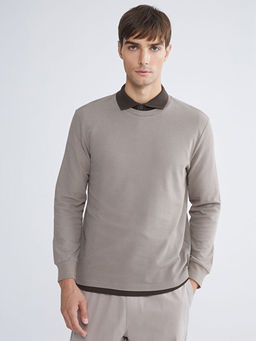 Bisiklet Yaka Uzun Kollu Erkek Ti??rt