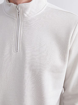 Dik Yaka Uzun Kollu Erkek Kal?n Sweatshirt