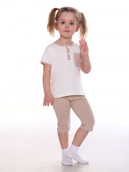 №170 Пижама детская (Бежевый_горох)