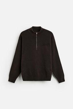 HIGH NECK QUARTER-ZIP SWEATER - Zara фото 6