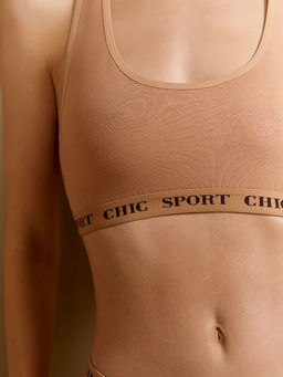 M2S142 Майка Top женская (топ спортивный) - beige - Minimi фото 4