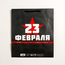 Пакет подарочный ламинированный, упаковка, «С 23 февраля», M 26×30×9 см