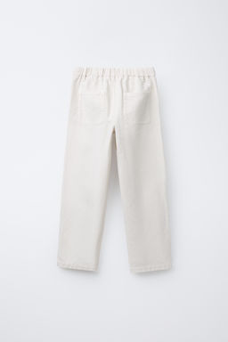 COTTON AND LINEN STRAIGHT-LEG TROUSERS - Zara фото 2