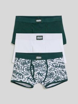 33104130004 Трусы боксер муж.в наборе из 3 шт Finn черно-зеленый - Infinity Lingerie фото 6