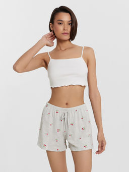 ШОРТЫ ЖЕНСКИЕ вишни на сером меланже 132292 - Mark formelle фото 2