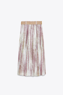 PRINTED MIDI SKIRT WITH BELT - Zara фото 8