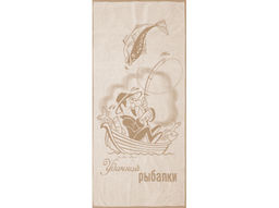 6с102.511ж2 Удачной рыбалки (лен3) Полотенце махровое 67х150см