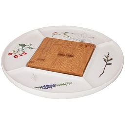 Менажница Bronco Meadow 5 секций с деревянной доской 32.5×32.5×2 см фото 2