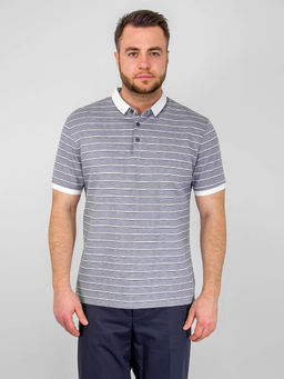 Джемпер мужской с воротником поло короткий рукав GREG G144-ZH-2 (серый м.)  фото 8