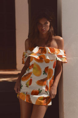VESTIDO MINI VOLANTES ESTAMPADO FRUTAS / Naranjas - Zara фото 5