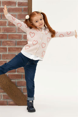 Кремовый трикотажный кардиган для девочки