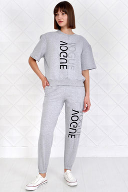 Арт. 2344 Костюм с брюками женский 44-52 (5 шт) Цвет:верх-серый, низ-серый - Калинка фото 2