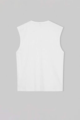 Beyaz Oversize/Genis Kesim %100 Pamuk Nak?sl? Atlet TMNSS26AL00002 - Trendyolmilla фото 3