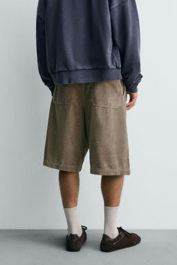 LIMITED EDITION WIDE-LEG CORDUROY BERMUDA SHORTS - Zara фото 18