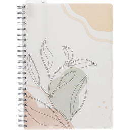Бизнес-тетрадь 120л,клетка,А4 Flora 1,пласт.обл,серебр.спир,3раздел,линейка - Attache фото 2