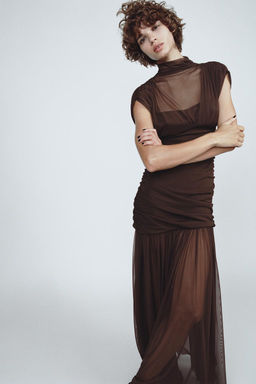 CONTRAST TULLE DRESS - Zara фото 2