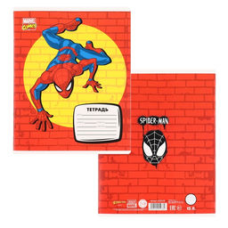 Цена за 20 шт. Тетрадь в линейку 12 листов, 5 видов МИКС, обложка мелованный картон, «Человек-паук»