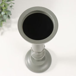 Деревянный подсвечник на 1 свечу «Колонна цветочная», серый, 10×10×37 см