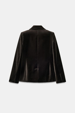 DOUBLE-BREASTED VELVET BLAZER ZW COLLECTION - Zara фото 4