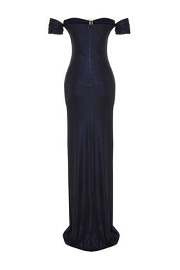 TRENDYOLMILLA X Zeynep Tosun Lacivert Gunes Aksesuar Detayl? Abiye & Mezuniyet Elbisesi TCLSS23AE00002 фото 8