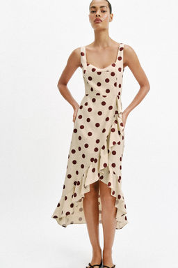 VESTIDO MIDI LUNARES CON LINO / 930 - Zara фото 6